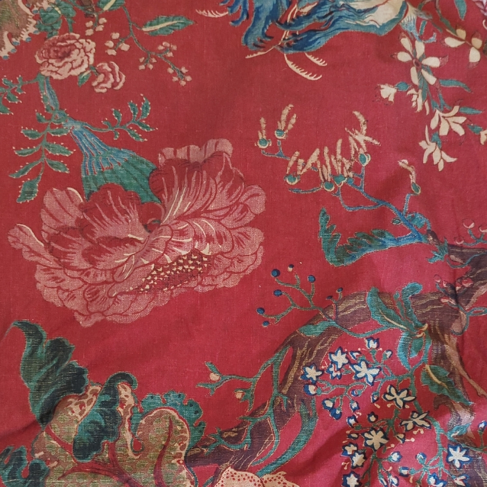Pottery Barn Red Floral Duvet Cover
